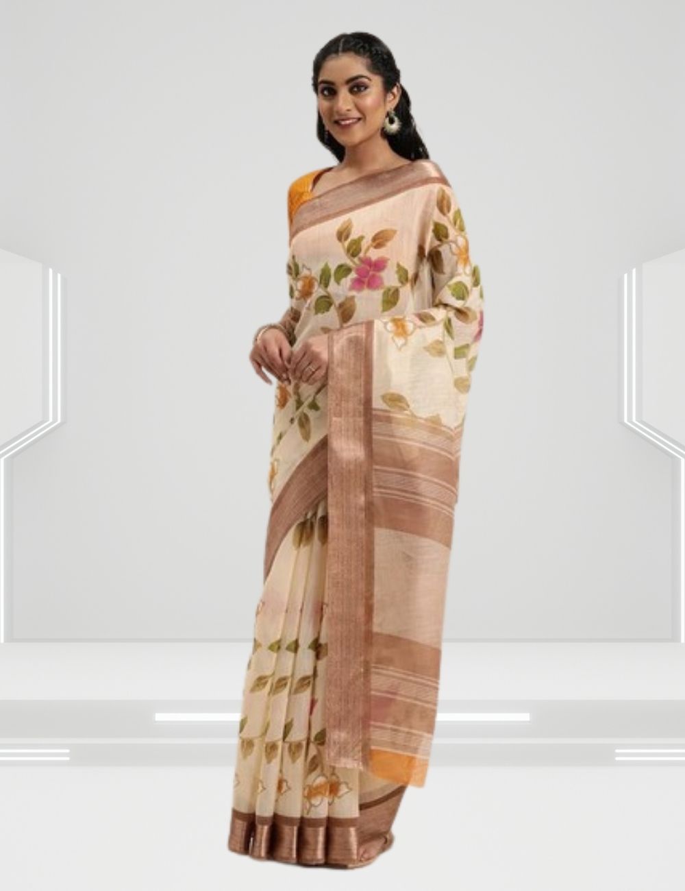 Women regular Cotton printed saree 