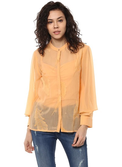 YELLOW GEORGETTE TOP