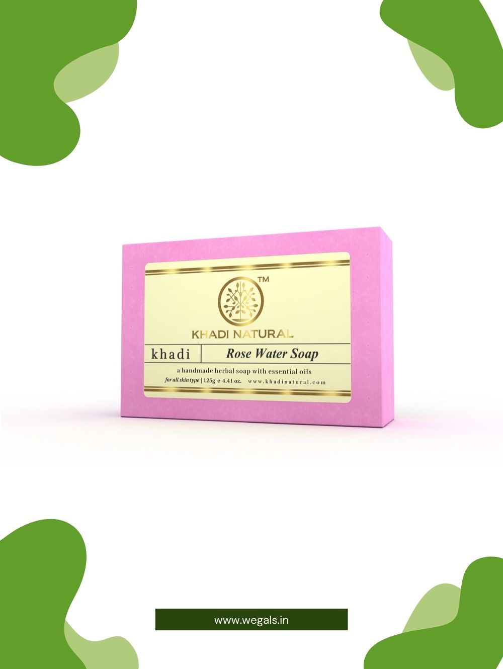 Ayurvedic Khadi Natural Herbal Rose Water Soap-125 g
